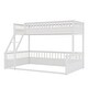 preview thumbnail 8 of 11, Twin XL over Queen Wooden Bunk Bed with Guardrails and Ladder, Convertible Frame
