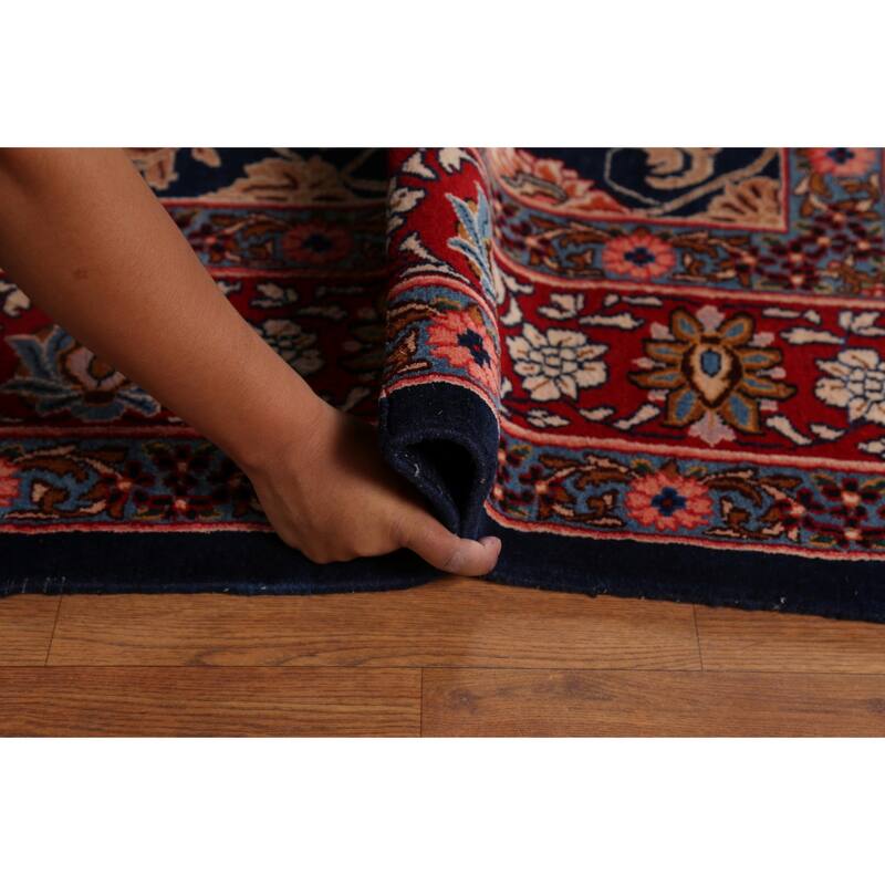 Vegetable Dye Blue Mood Persian Vintage Area Rug Handmade Wool Carpet - 9'10"x 12'10"