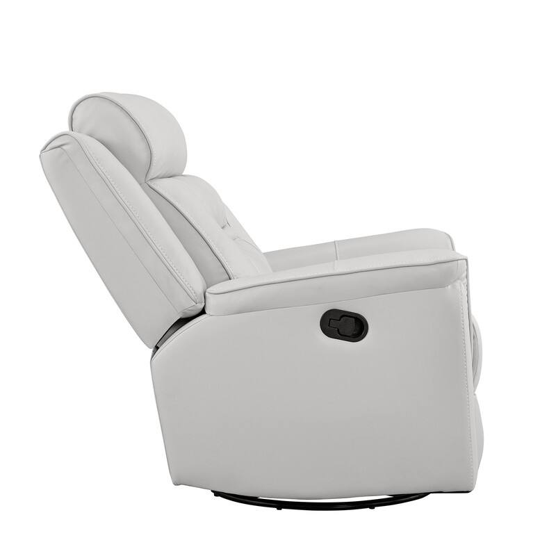 Spruce & Spring Alexis Swivel Manual Recliner Faux Leather Glider Recliner