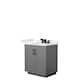 Option Dark Gray, Black Trim, White Quartz Top