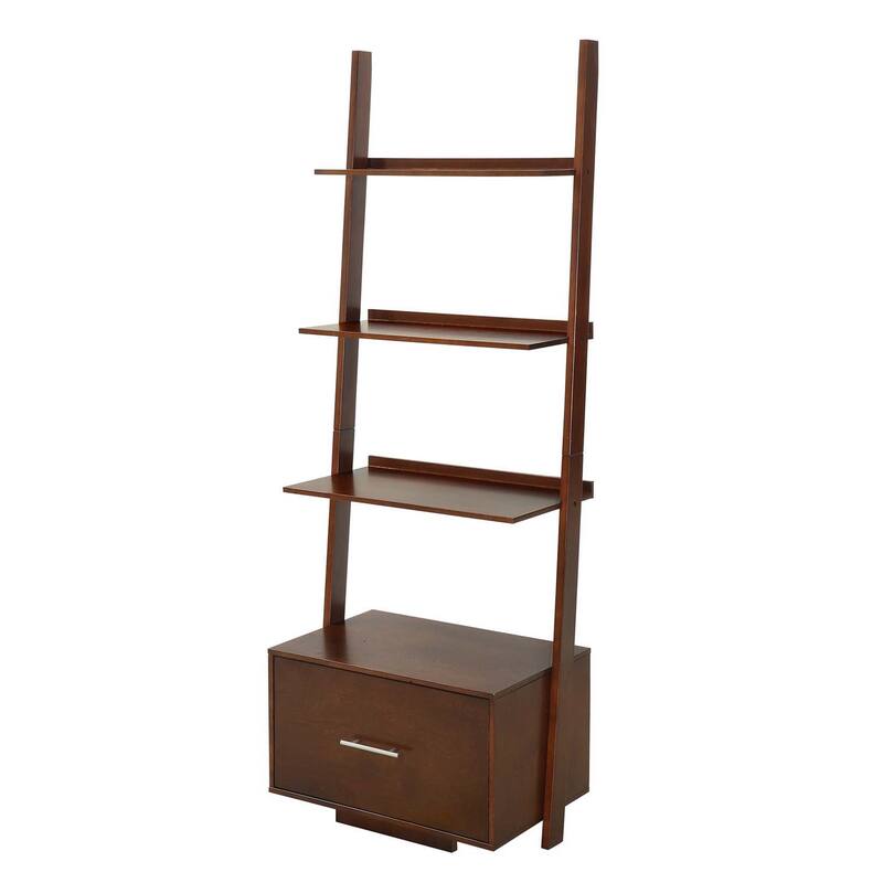 5-Tier Bookcase with Drawer and X-Pattern Detailing for Functional and Stylish Storage - 24.75