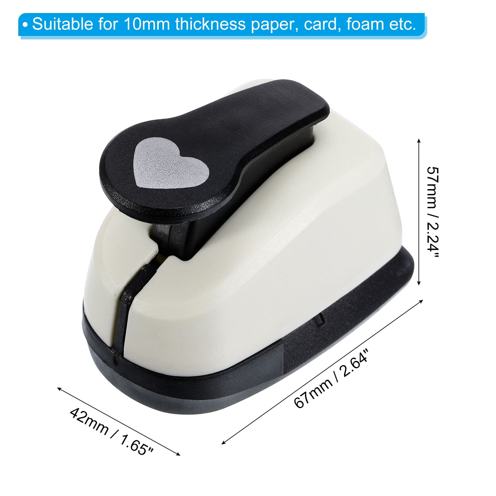 0.6Inch Heart Punch, Heart Hole Paper Punch Hole Puncher Shape Punches -  White, Black - On Sale - Bed Bath & Beyond - 38236280