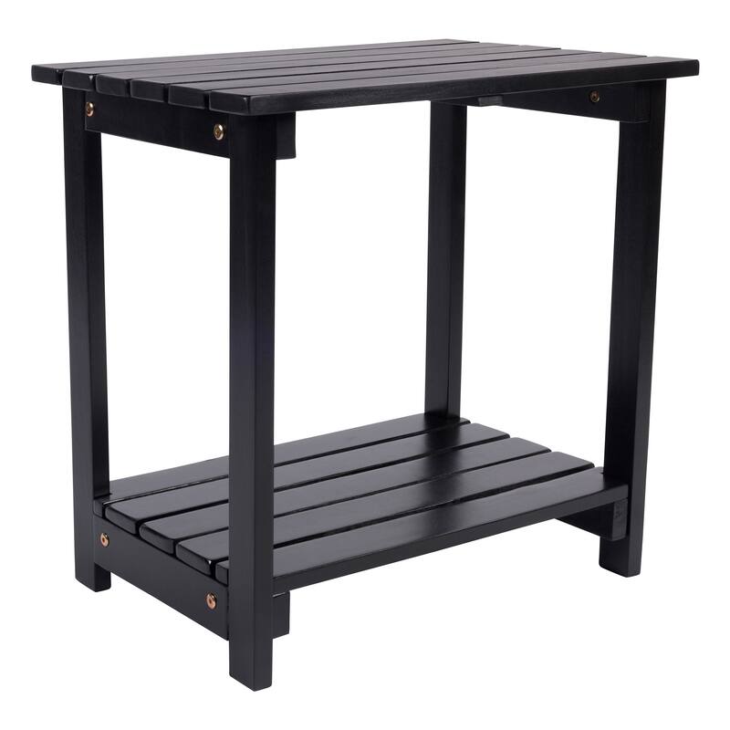 Hampshire 2-Tier Solid Acacia Wood Rectangular Outdoor Side Table