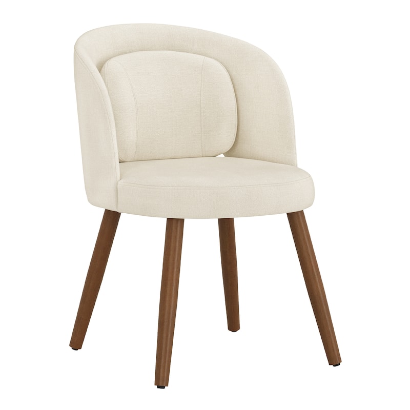 Upholstered Dining Chairs with Back Set of 2/4/6，Linen Dining Room Chairs with Lumbar Pillow for Dining Room, Beige