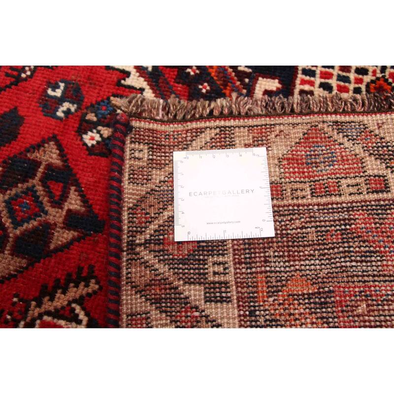 ECARPETGALLERY Hand-knotted Melis Vintage Red Wool Rug - 4'11 x 7'0