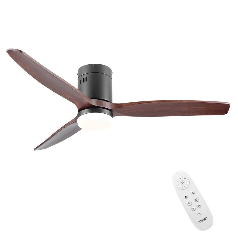 Farmhouse 52 in. Outdoor/Indoor Ceiling Fan with 3 Solid Wood Blades and DC Reversible Motor - 52 INCHES