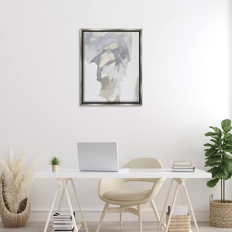 Stupell Elegant Contemporary Grey Shades Framed Floater Canvas Wall Art Design By Rachel Springer