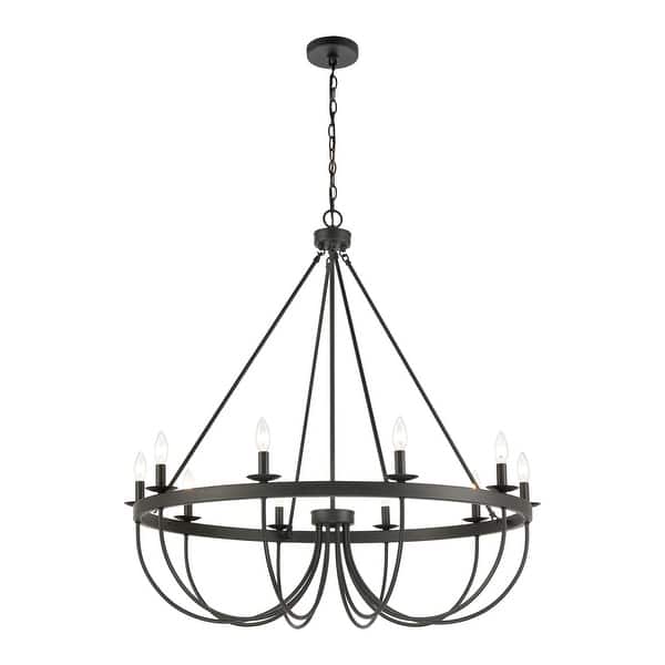 slide 2 of 4, Elk Home Williamson 38W, 10-Light Chandelier, Black