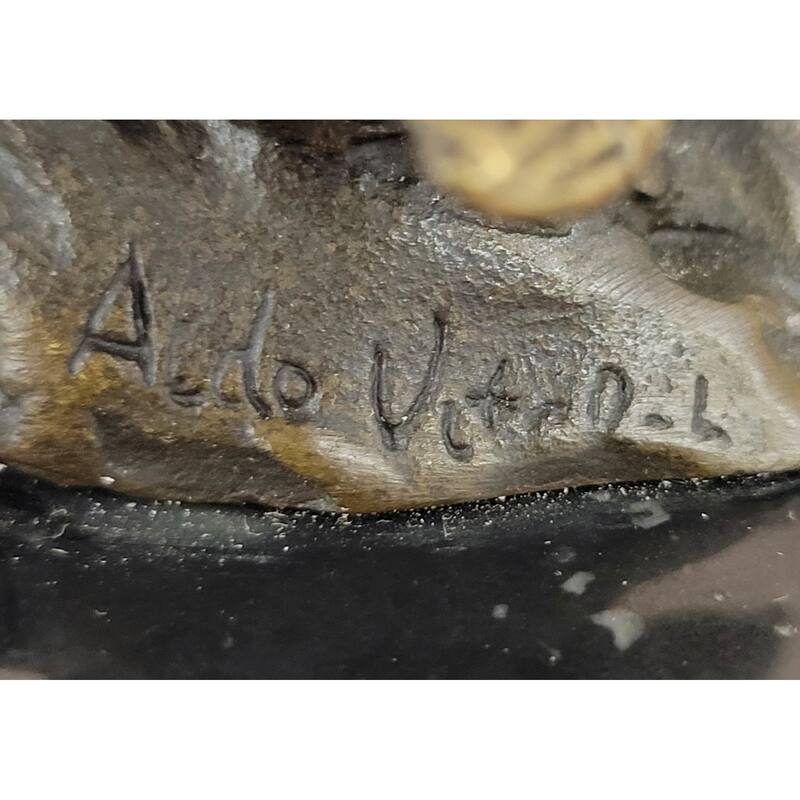 Girl Dancing With Birds Bronze Metal Statue Sculpture Original Art Marble Base