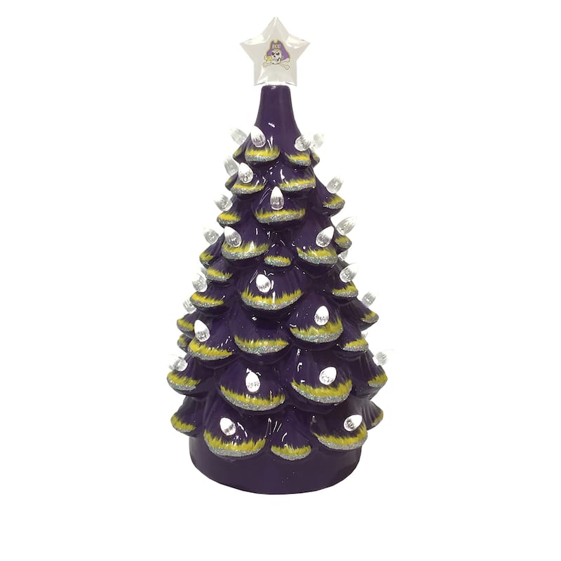 14 inch East Carolina Ceramic Tree - purple