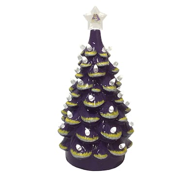 14 inch East Carolina Ceramic Tree - purple