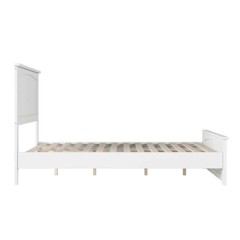 Naples Solid Wood Low Profile Platform Bed with Matching Footboard