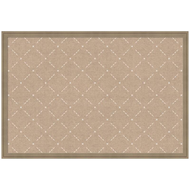 Kate and Laurel Pinboard Beige Lattice Pattern - 38x26 - Florence Light Brown