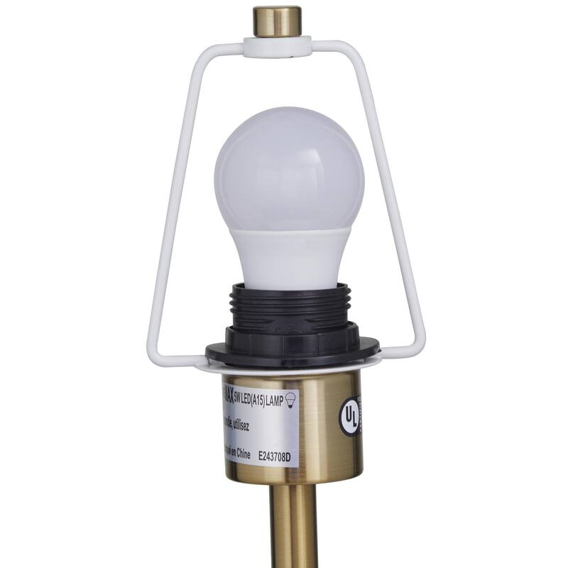Metal Umbrella Style Room Desk Lamp with Marble Base - Black - Roche River Decor