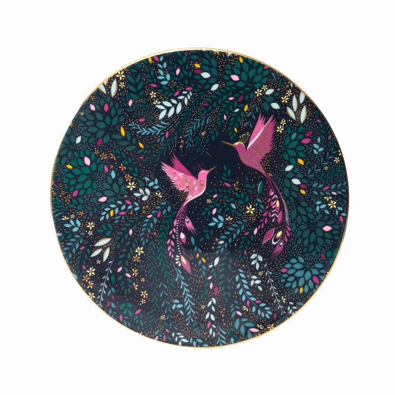 Sara Miller India Serving Plate, Hummingbird Paradise - 9 in - 1 Piece - 9 in
