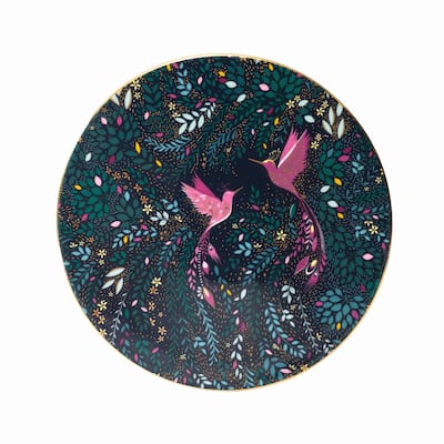 Sara Miller India Serving Plate, Hummingbird Paradise - 9 in