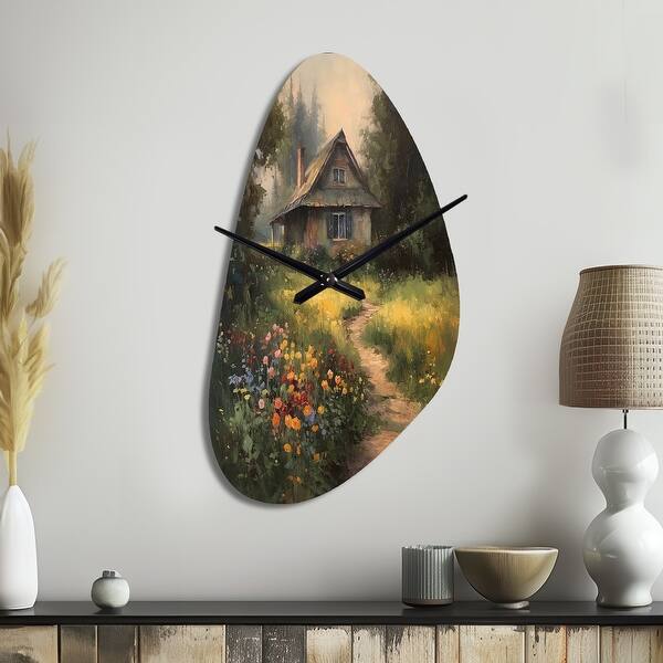 Quaint Cottage And Garden Oasis I - Landscape Cottage Wall Clocks in ...