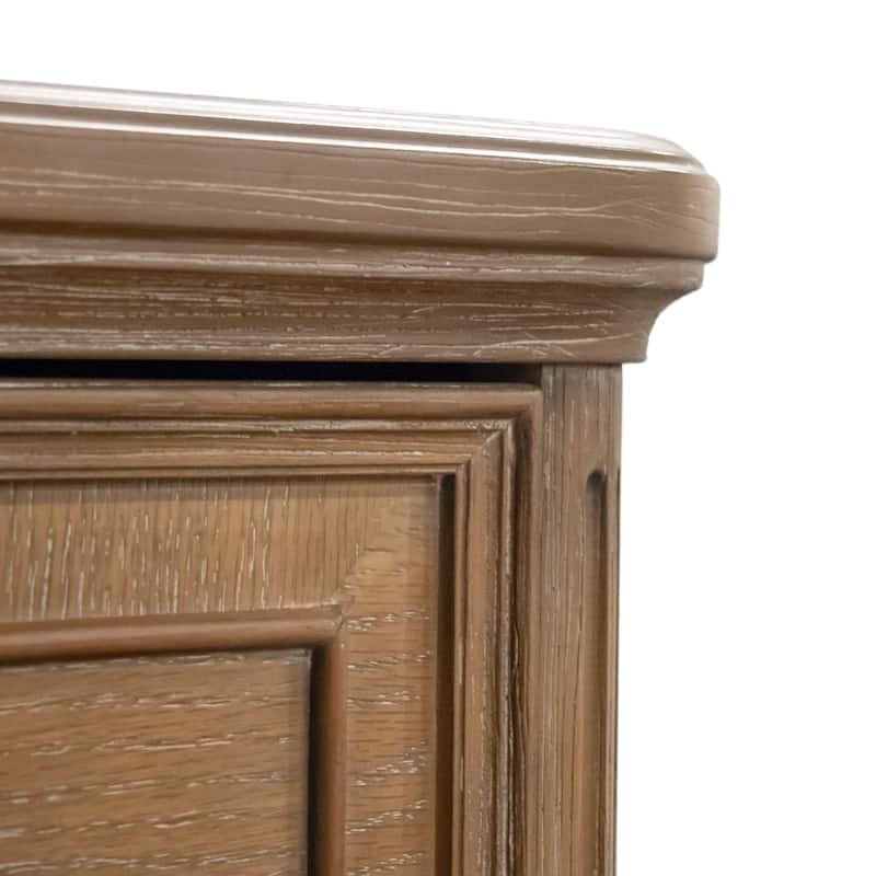 Furniture of America Aveline Modern Rustic Oak Solid Wood 2-Drawer Nightstand With USB Ports (Set of 2)