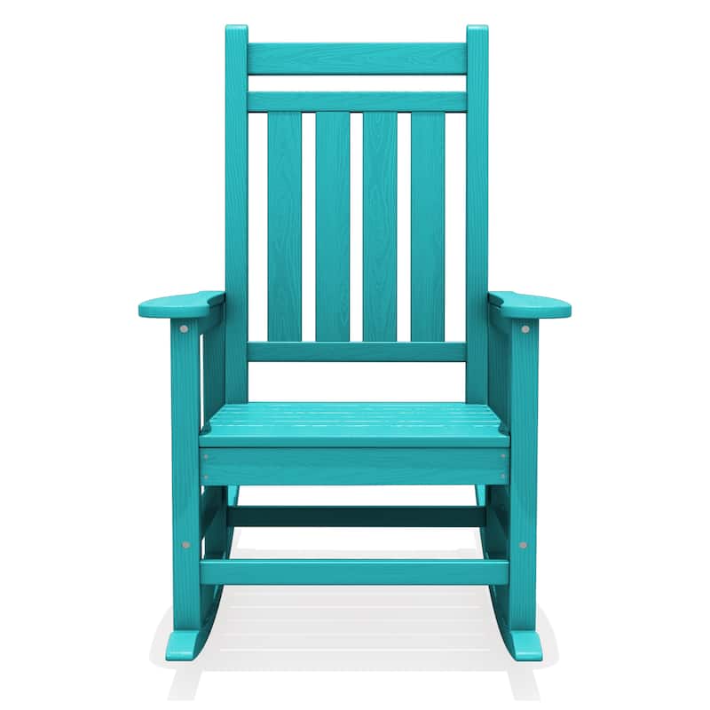 Modern High-Back Rocking Adirondack Chair All Weather - Turquoise