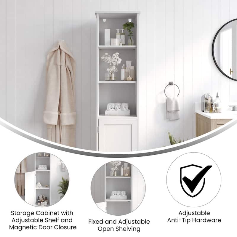 Freestanding Bathroom Storage Tall Linen Tower Storage Organizer