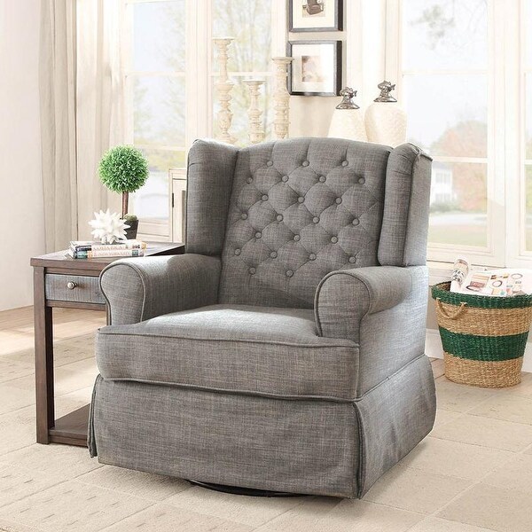 Furniture of America Lier Farmhouse Fabric Glider Rocker Chair