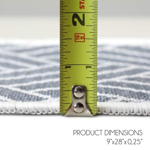 dimension image slide 3 of 5, SussexHome Monument Design 9" X 28" Stair Treads - 70% Cotton Anti-Slip Carpet Strips for Stairs-with Double Adhesive Tape