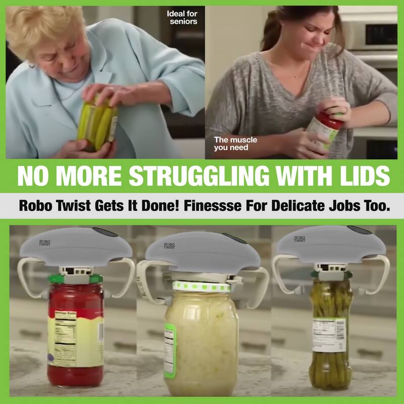 Robo Twist Electric Jar Opener Automatic Hands-Free Kitchen Gadget