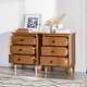 preview thumbnail 4 of 32, Walker Edison Bullrushes Solid Wood 3-Drawer Nightstand, Set of 2