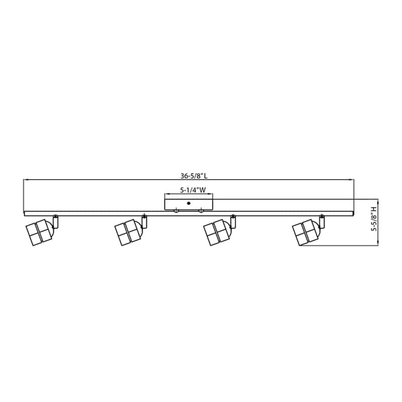 Cantrell 1-light Satin Nickel LED Fixed Rail, Frosted Ribbed White Acrylic Shade - Satin Nickel