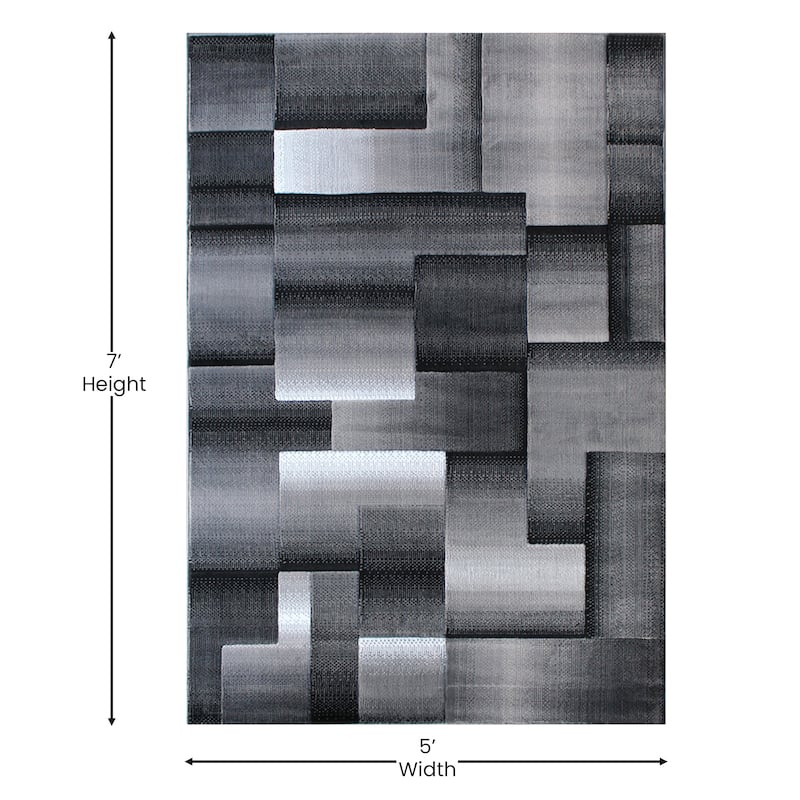 Modern Geometric Style Color Blocked Indoor Area Rug