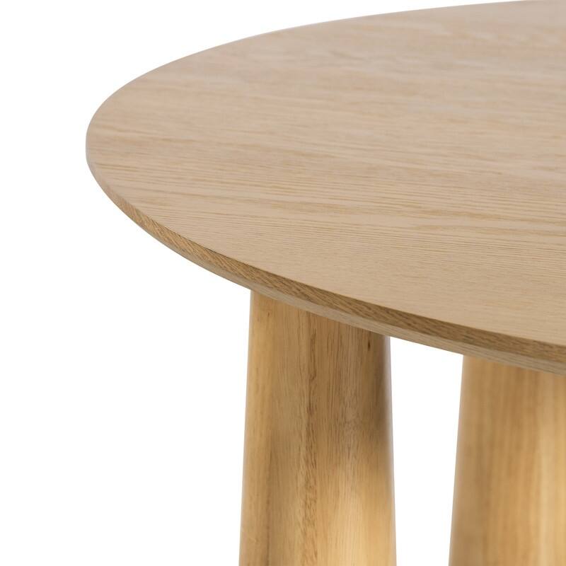 45" Round Dining Table Kitchen Table for 4 with Arc-Shaped Edge Top and 4 Tapered Legs for Living Room Dining Room Coffee Office