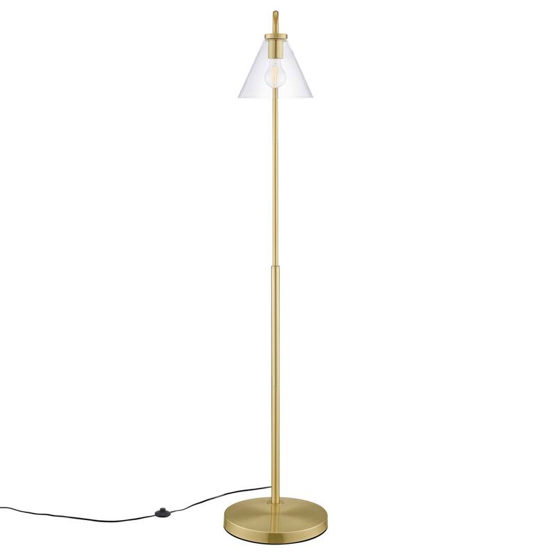 Element Transparent Glass Glass and Metal Floor Lamp