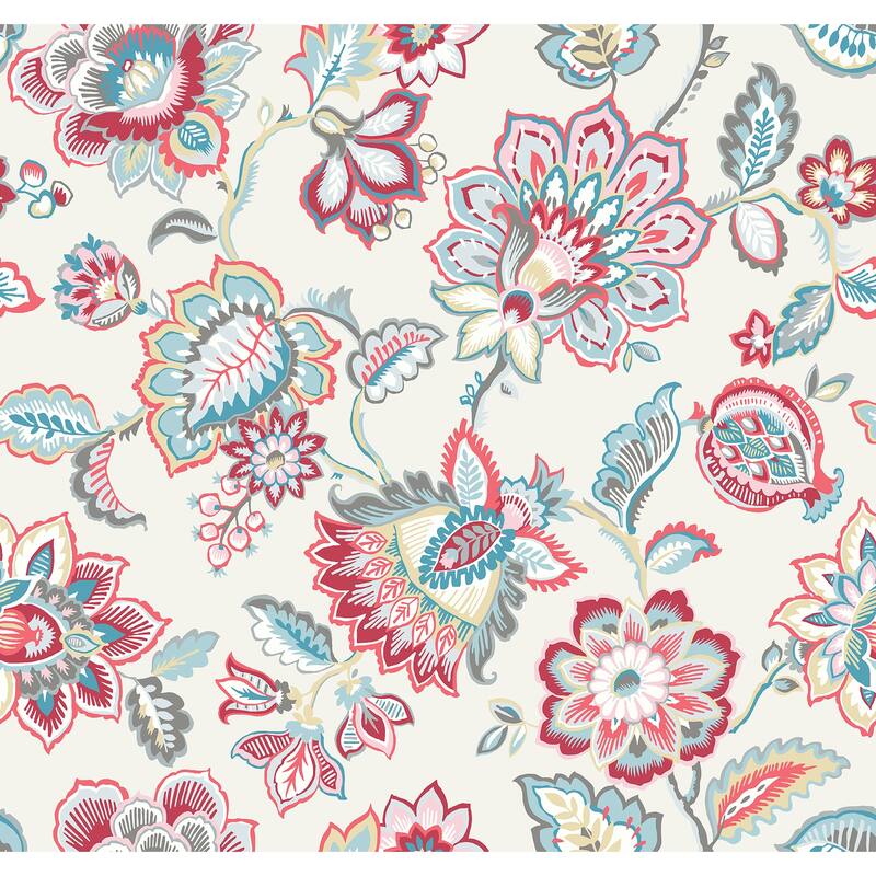 A-Street Prints Corona Red Jacobean Wallpaper