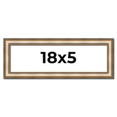 18x5 Frame Gold Solid Wood Shadow Box Width 1.5 Inches | Interior Frame Depth 2 3/8 Inches