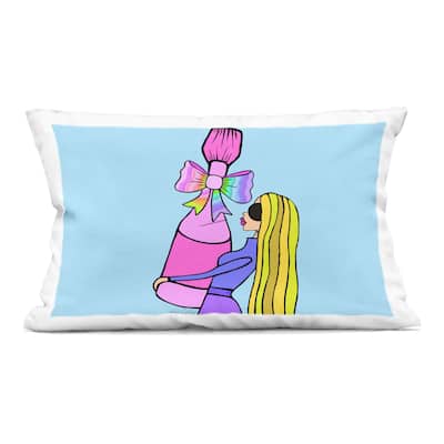 Stupell Bold Fashionista with Wine Bottle Decorative Printed Throw Pillow Design by Katie Conley