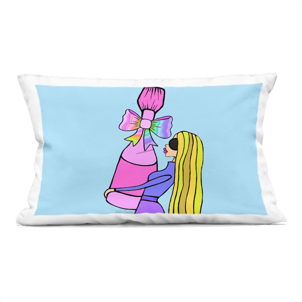 Stupell Bold Fashionista with Wine Bottle Decorative Printed Throw Pillow Design by Katie Conley