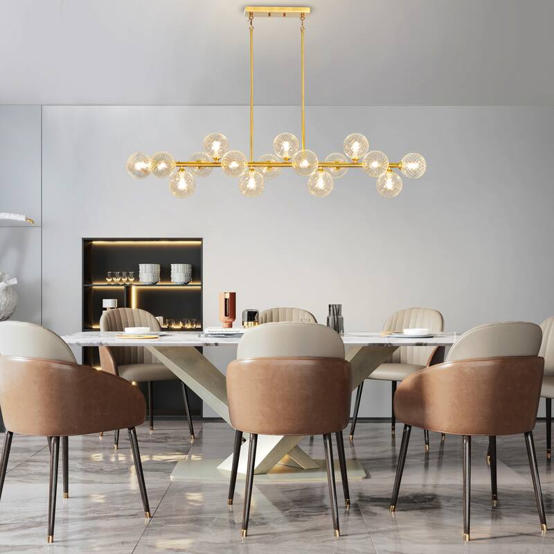 16-Light Sputnik Linear Chandeliers Globe Chandelier For Dining Room