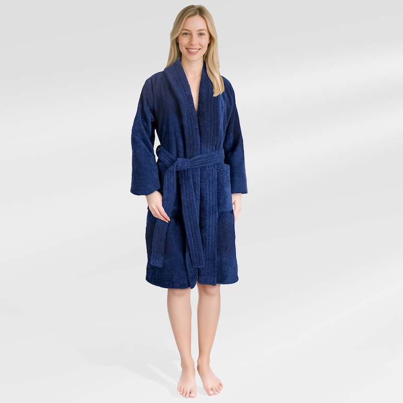 American Soft Linen Women's 100% Cotton Terry Bathrobe - Soft, Absorbent, Quick Dry Turkish Robes for Women