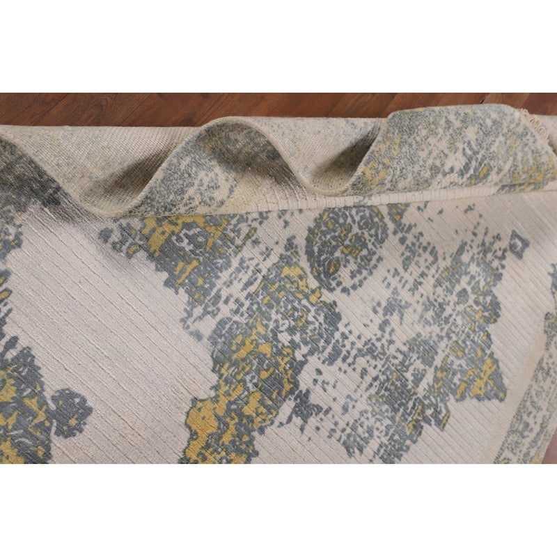 All-Over Abstract Area Rug Handmade Wool Carpet - 3'11"x 5'8"