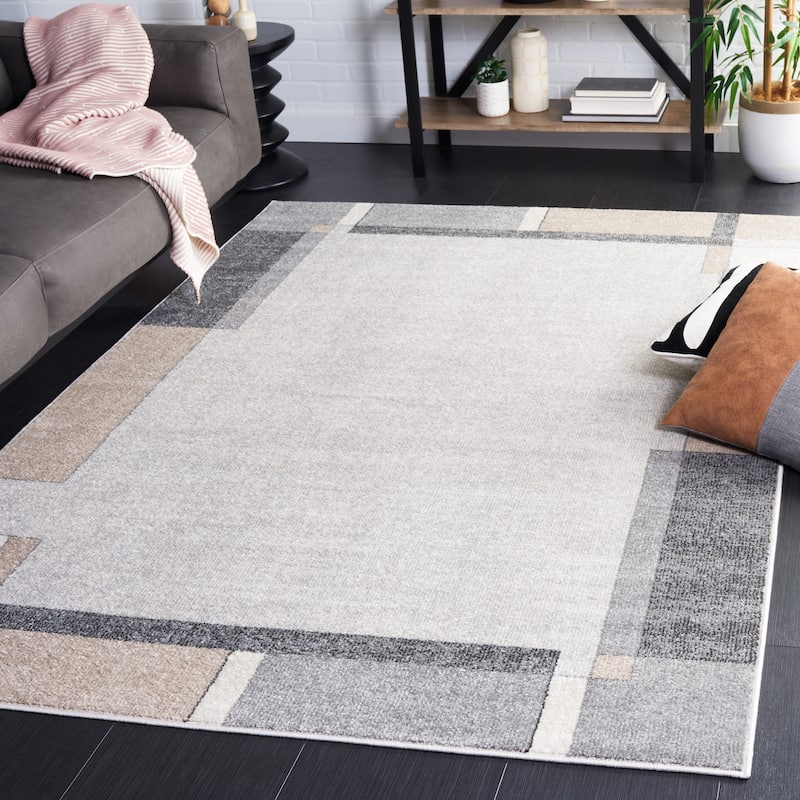 SAFAVIEH Phoenix Dola Vintage Rug - 6'7" Square - Light Grey/Beige Charcoal