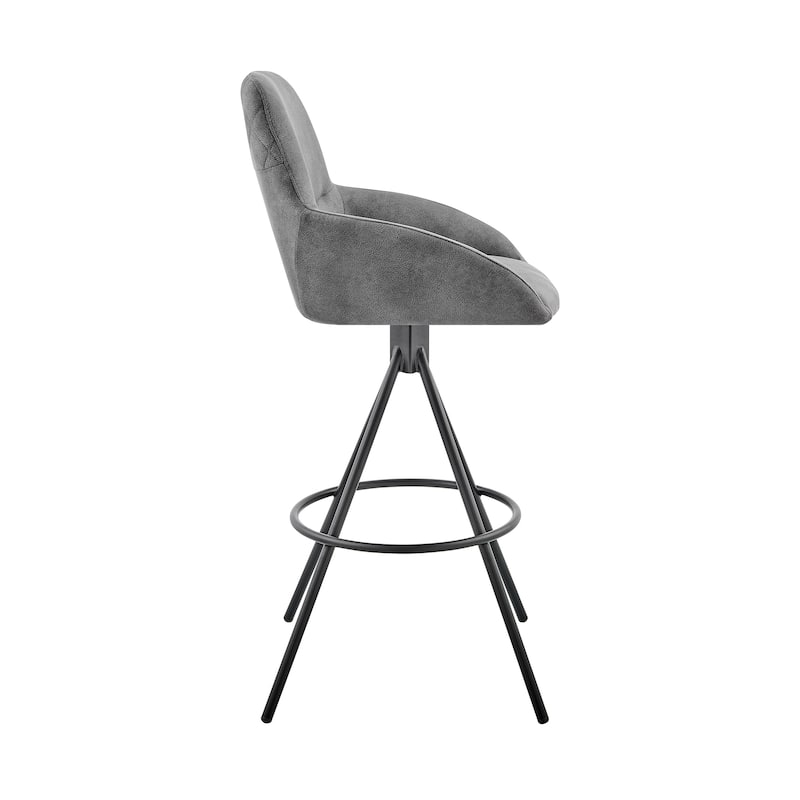 Odessa Charcoal Fabric Upholstered Bar or Counter Stool