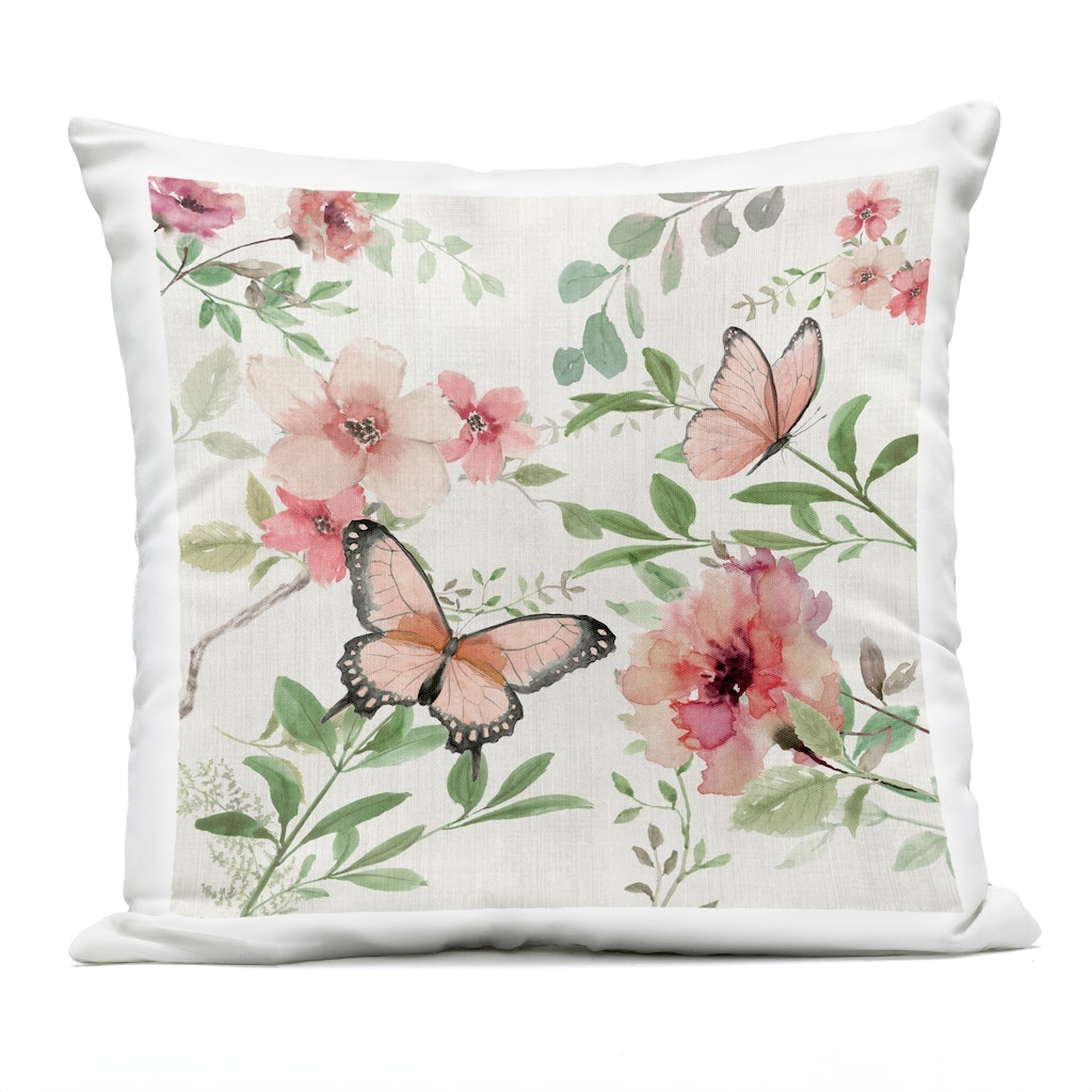 Stupell Country Cottage Florals in Pink Printed Outdoor Throw Pillow Design by Nan