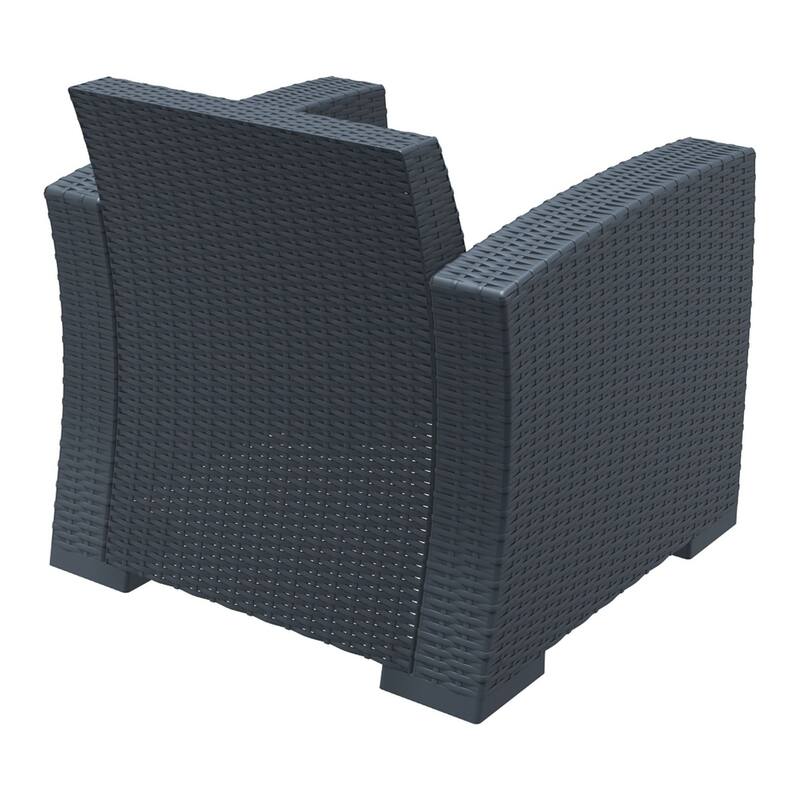 33" Gray Outdoor Patio Club Chair with Natural Beige Sunbrella Cushion