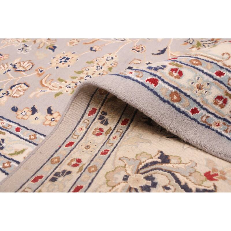 ECARPETGALLERY Hand-knotted Nain Grey Silk, Wool Rug - 9'0 x 12'2