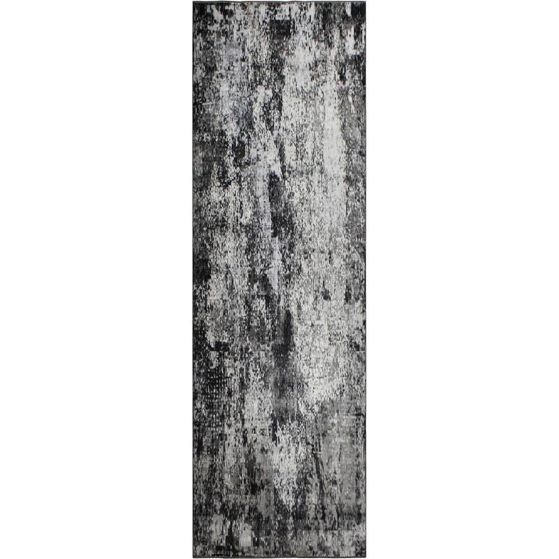 Machine Washable Bridget Rug - 2'6" x 8'0" - Grey/Black