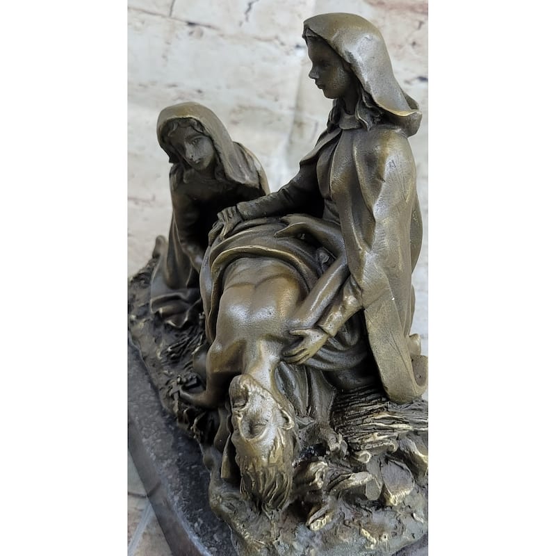 The Lamentation Of Christ Jesus With Virgin Mary Saint Mary Magdalene Bronze