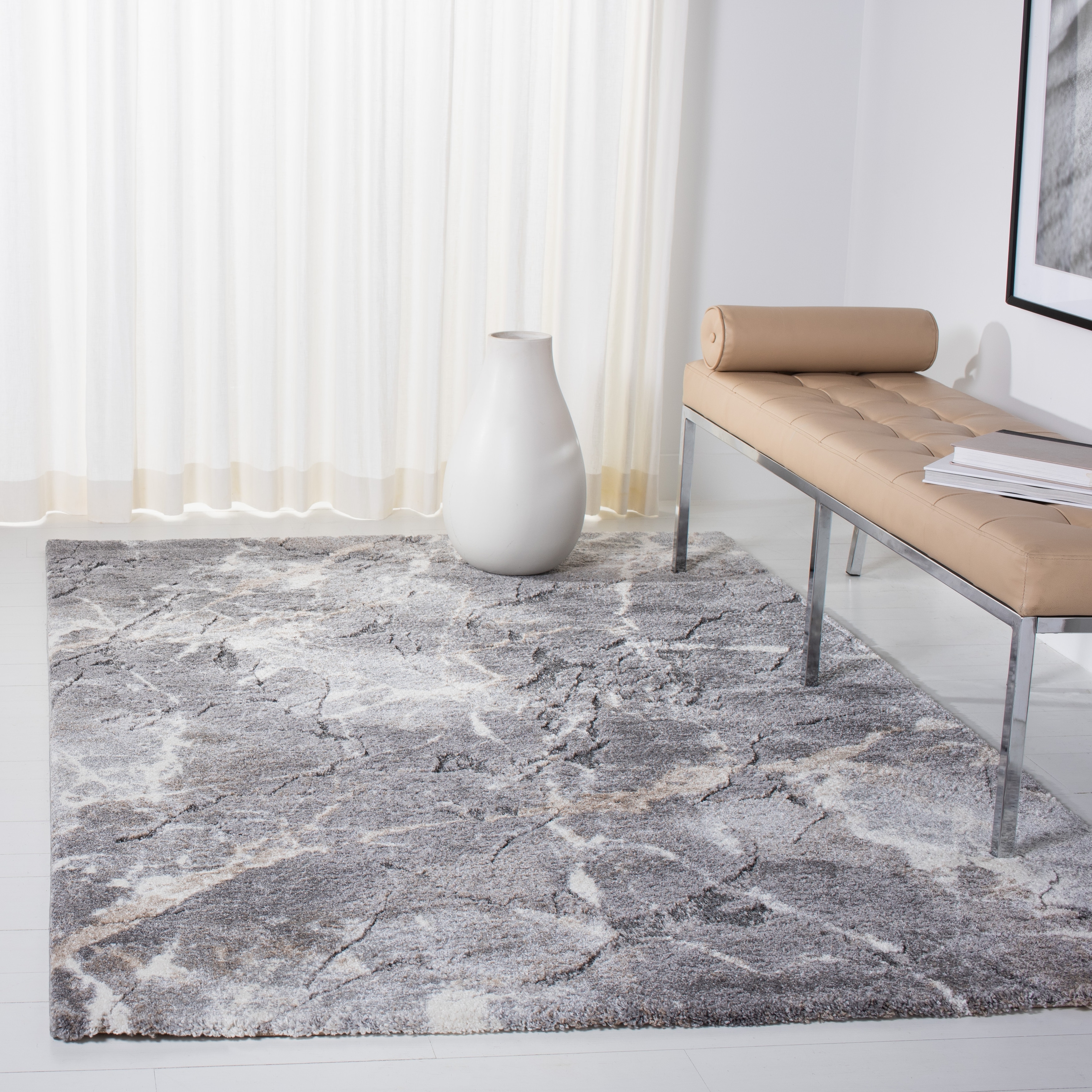 SAFAVIEH Cyrus Shag Nevra Abstract 1-inch Thick Rug