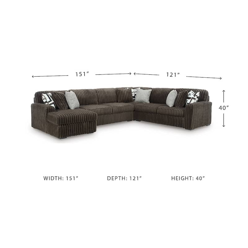 Signature Design by Ashley Midnight-Madness 4-Piece Sectional with Chaise - 151"W x 121"D x 40"H