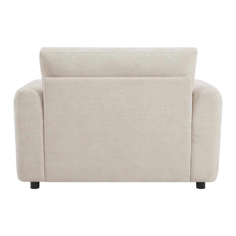 Roomfitters 42"x33" Upholstered Armchair with Wide Seat, Dual-Port Charger, Pull-Line Tufted Design, High-Density Foam