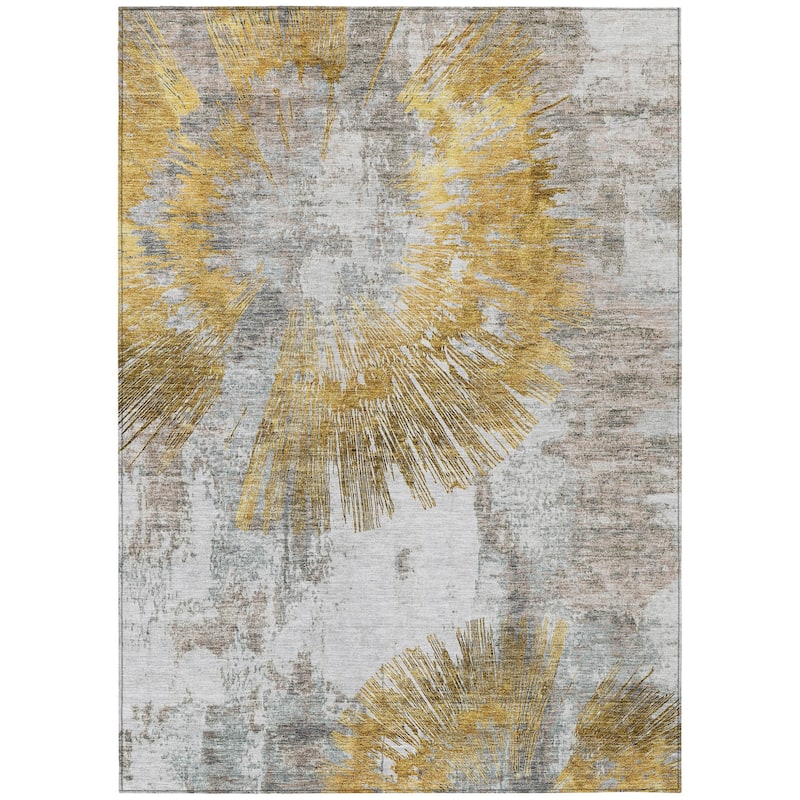 HomeRoots Abstract Transitional Rectangle Outdoor Rug